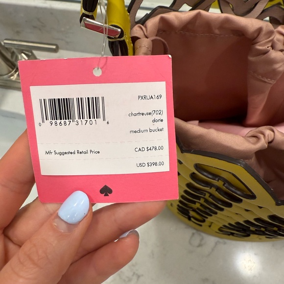 Kate Spade Woven Heart Bucket Bag - Yellow Large - Picture 4 of 11